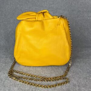 Cuyana Yellow Mini Bow Bag Detachable Gold Chain